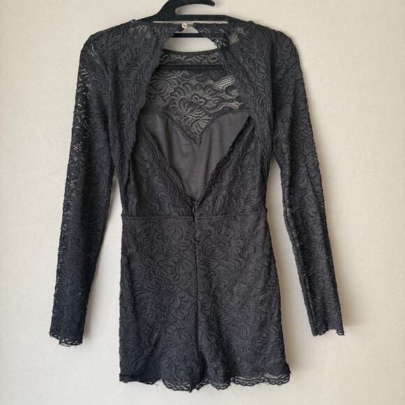 ANGL sz S black lace‎ romper jumpsuit - Picture 4 of 8